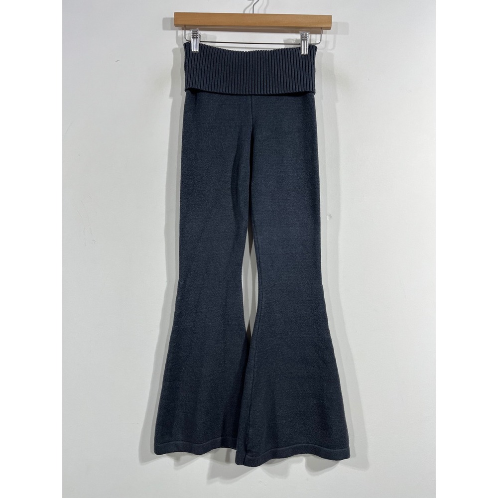 Edikted Y2K Foldover Knit Flare Pants Retro Lounge Bell Bottom Small Minimalist